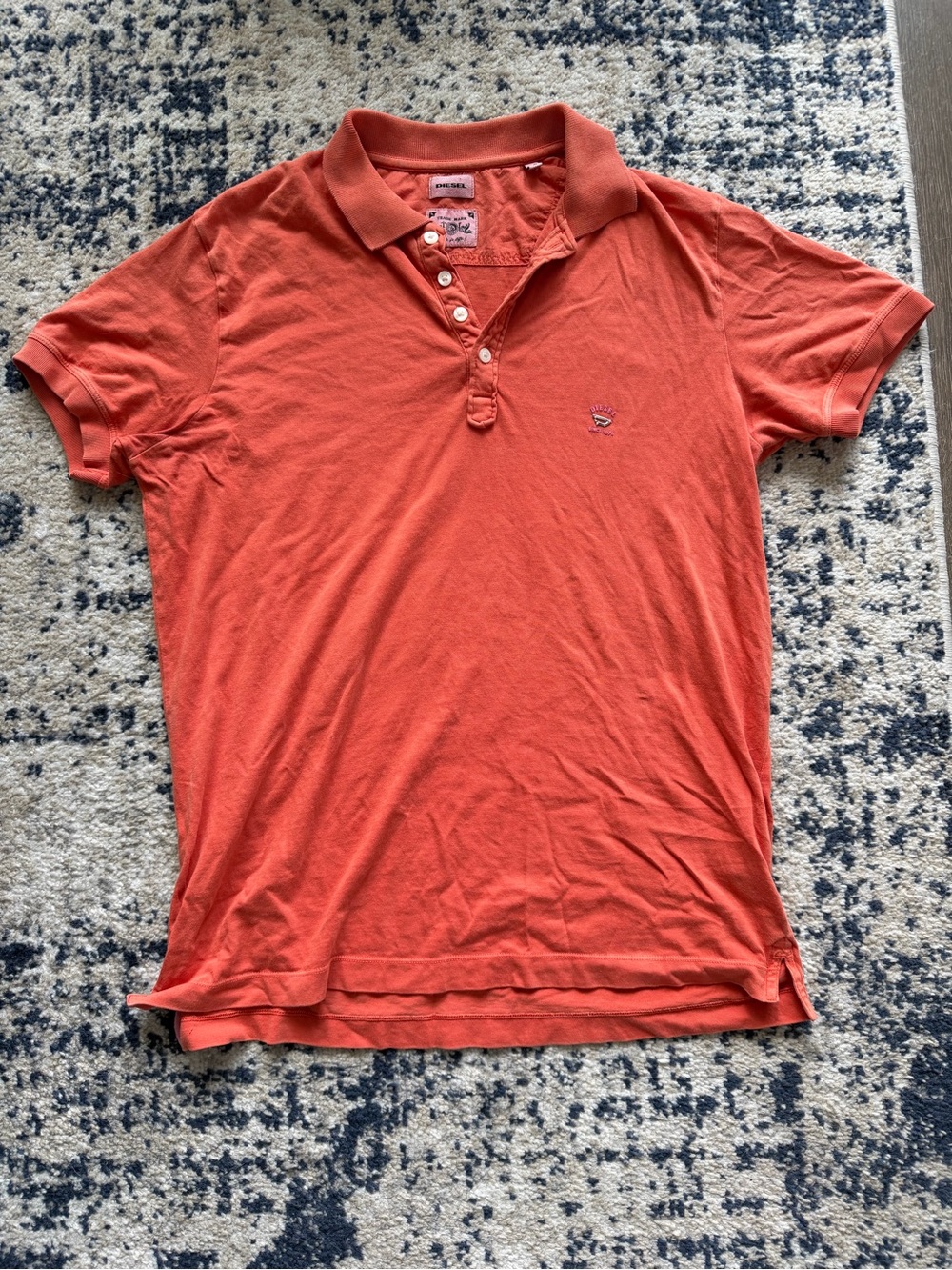 Diesel Orange Short Sleeve Polo Top